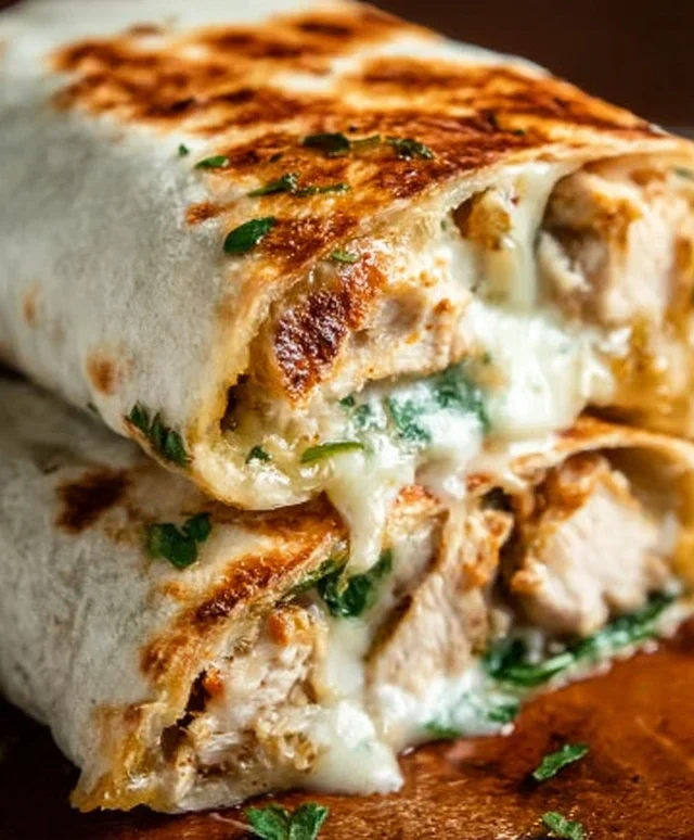 Cheesy Garlic Chicken Wraps