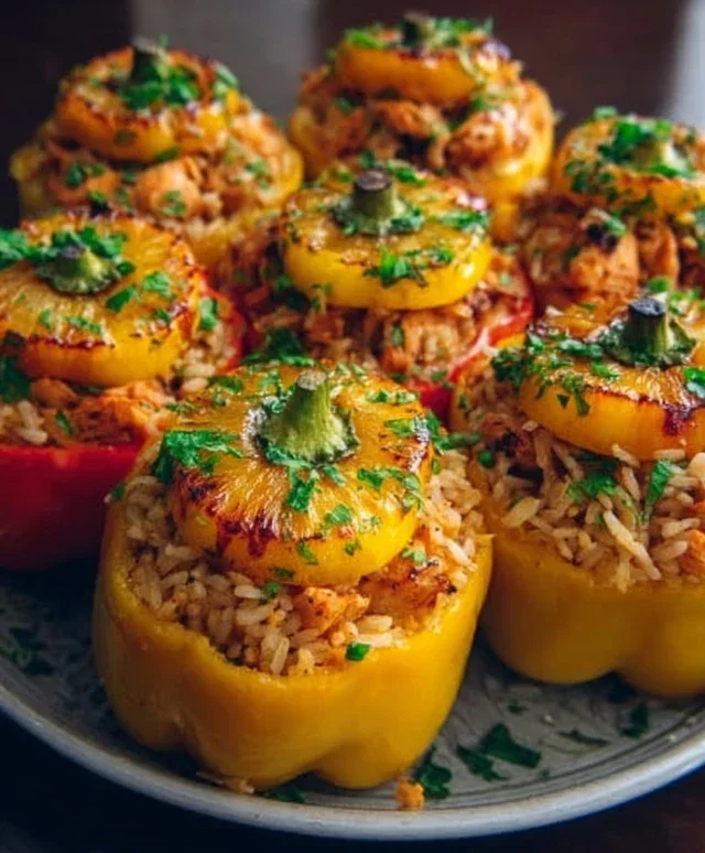 Teriyaki Pineapple Chicken and Rice Stuffed Peppers: A Sweet and Savory Meal