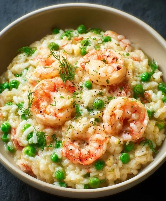Shrimp Risotto with Peas