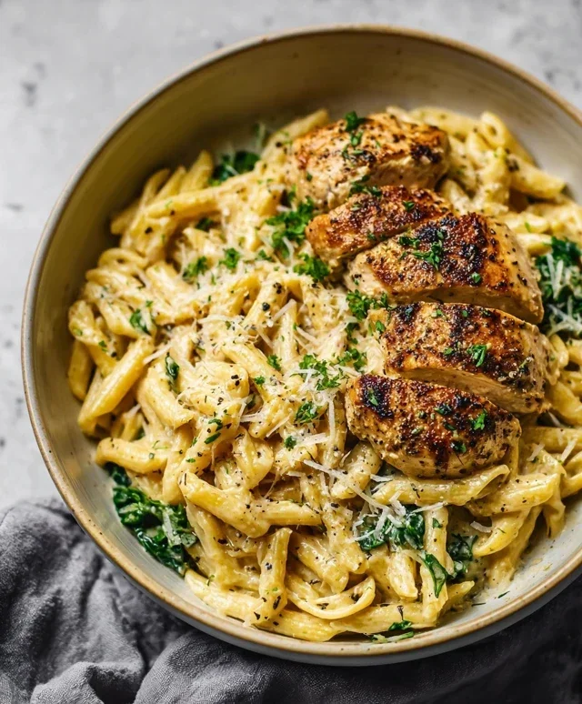 Healthy Garlic Parmesan Chicken Pasta