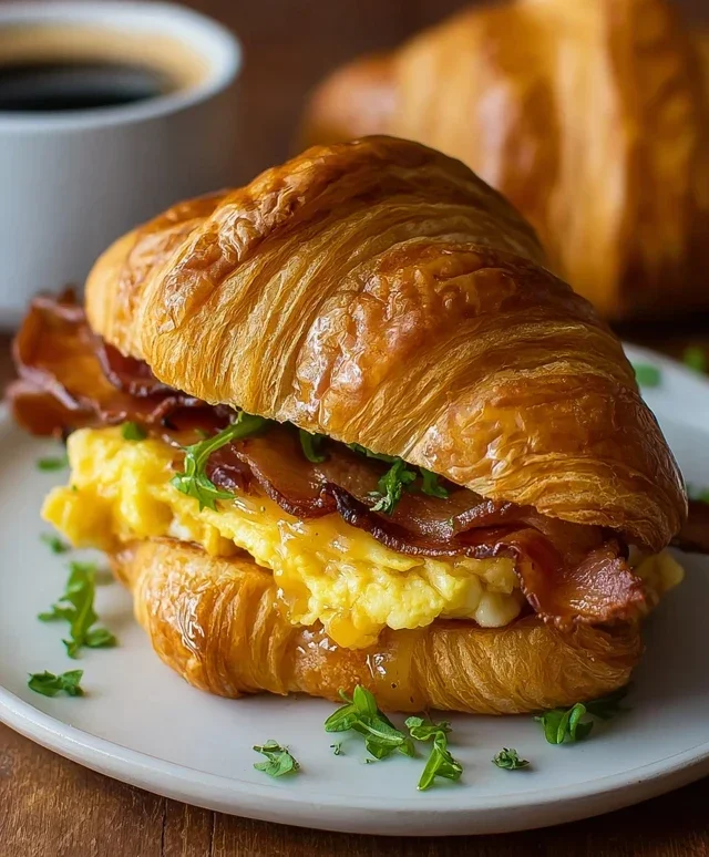 Killer Maple Mustard Croissant Breakfast Sandwiches