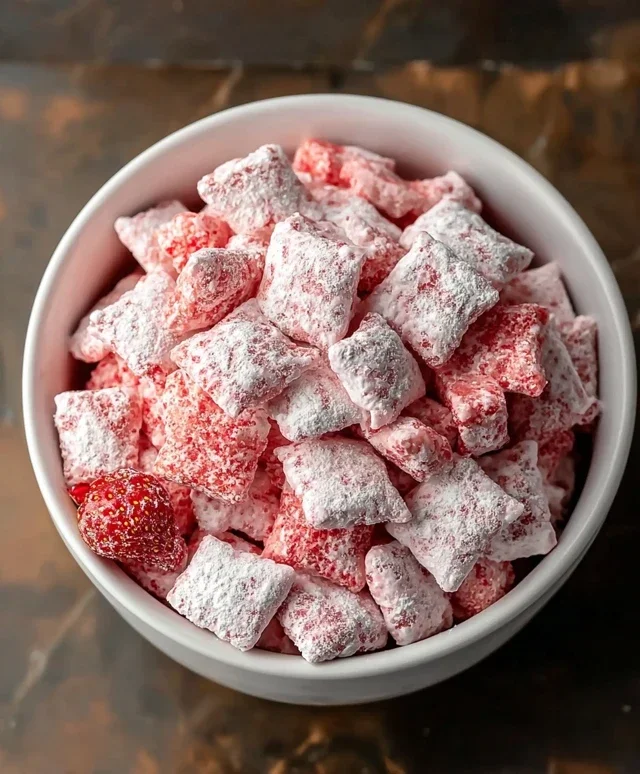 Easy Strawberry Shortcake Puppy Chow
