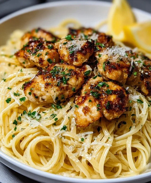 Lemon Chicken with Parmesan Linguine