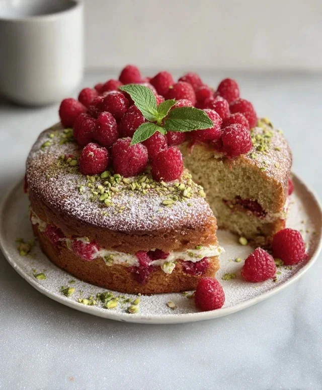 Pistachio Raspberry Cake