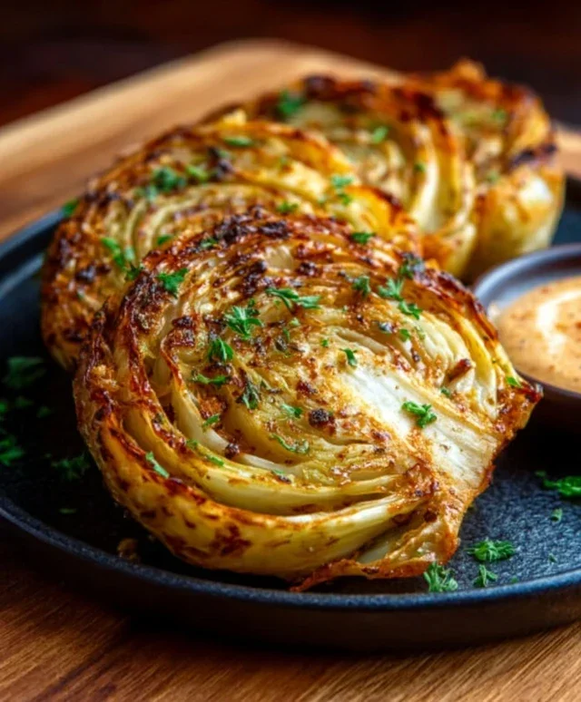 Oven Roasted Garlic Cabbage Steaks