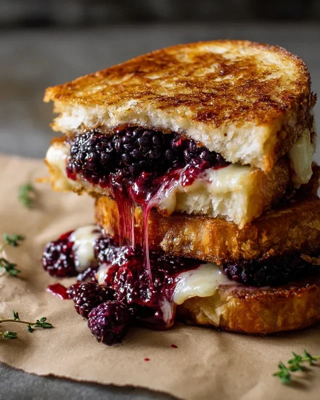 Blackberry Balsamic and Brie Grilled Cheese