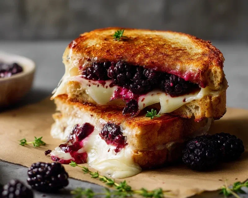 Blackberry Balsamic and Brie Grilled Cheese
