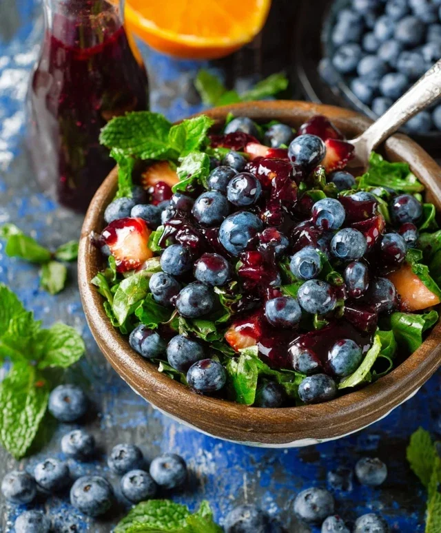 Cranberry Blueberry Salad with Blueberry Balsamic Dressing