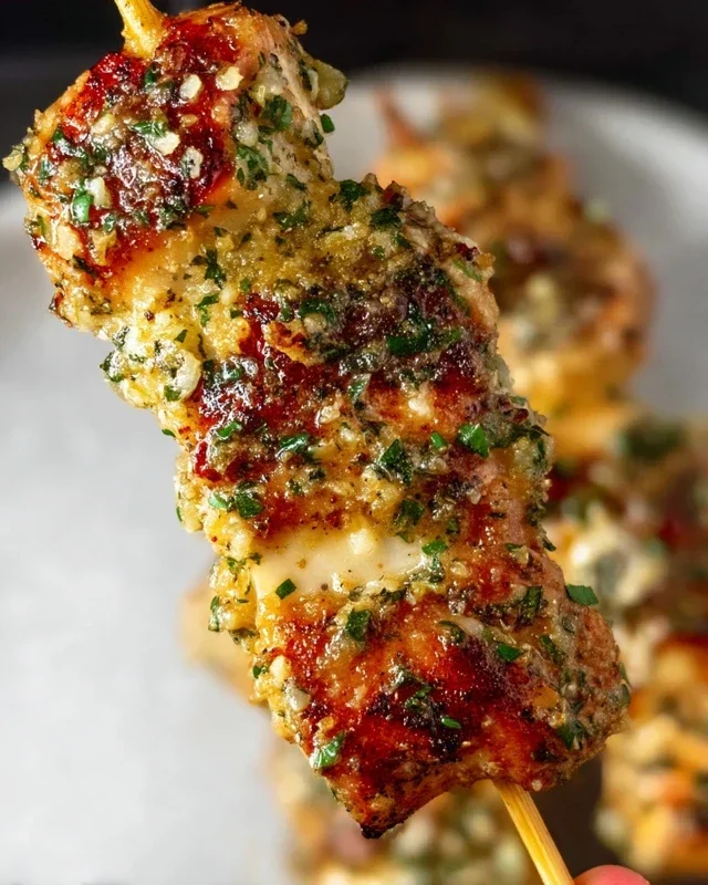 Garlic Parmesan Chicken Skewers