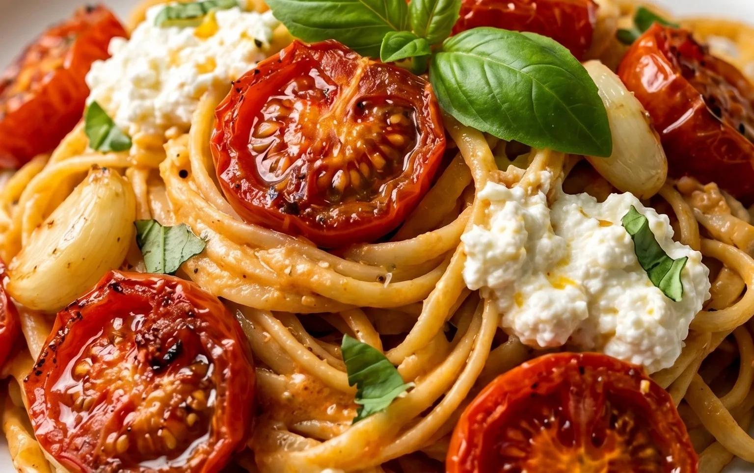 Roasted Tomato and Garlic Ricotta Pasta