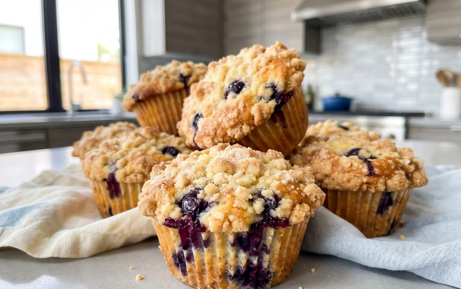 Lemon Blueberry Streusel Muffins