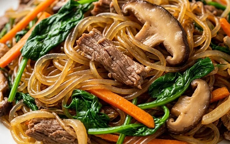 Japchae (Korean Glass Noodle Stir Fry)