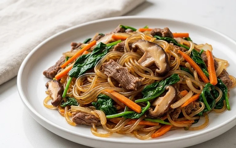 Japchae (Korean Glass Noodle Stir Fry)