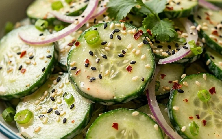 Creamy Asian Cucumber Salad Bowl