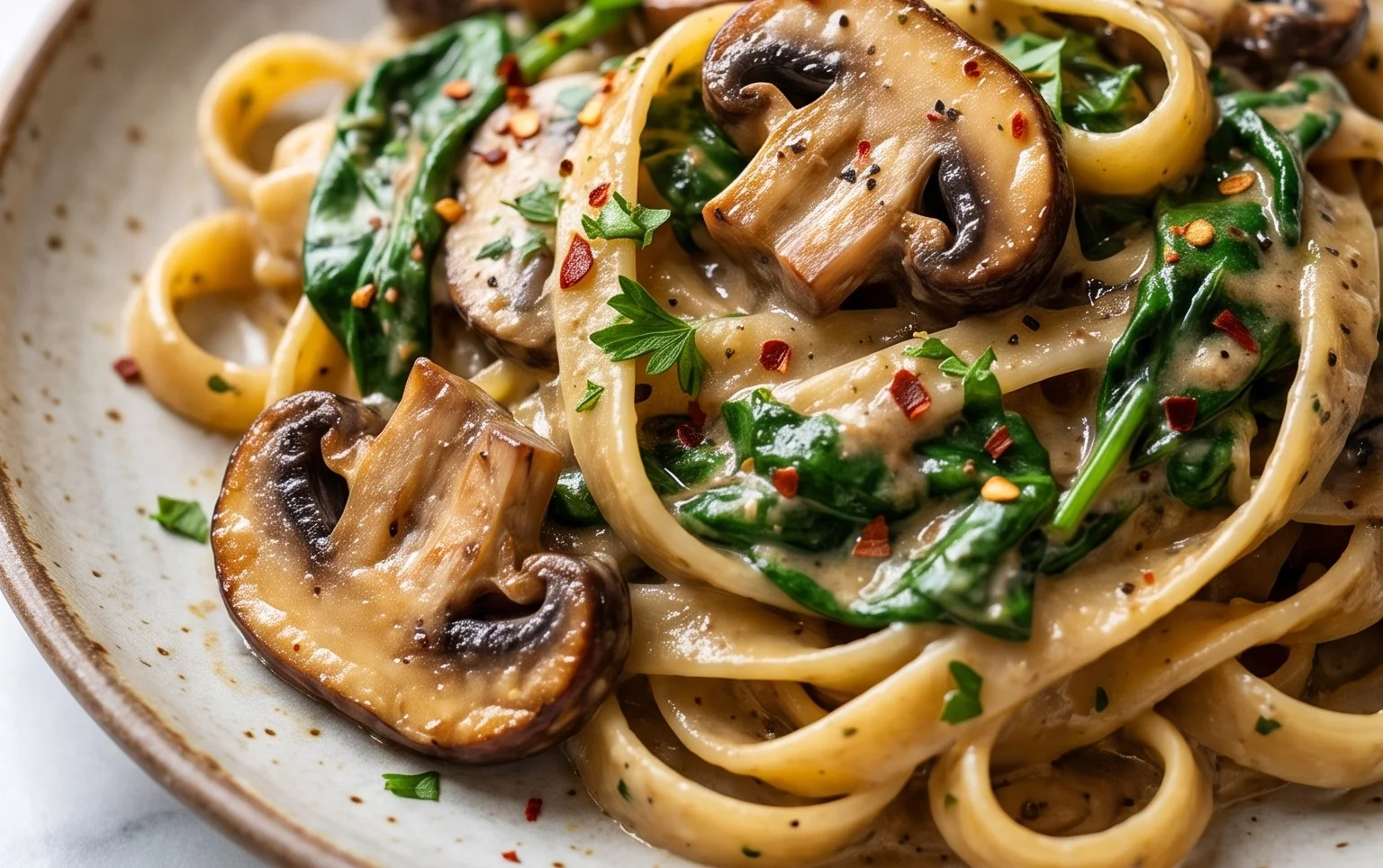 Spinach Mushroom Pasta