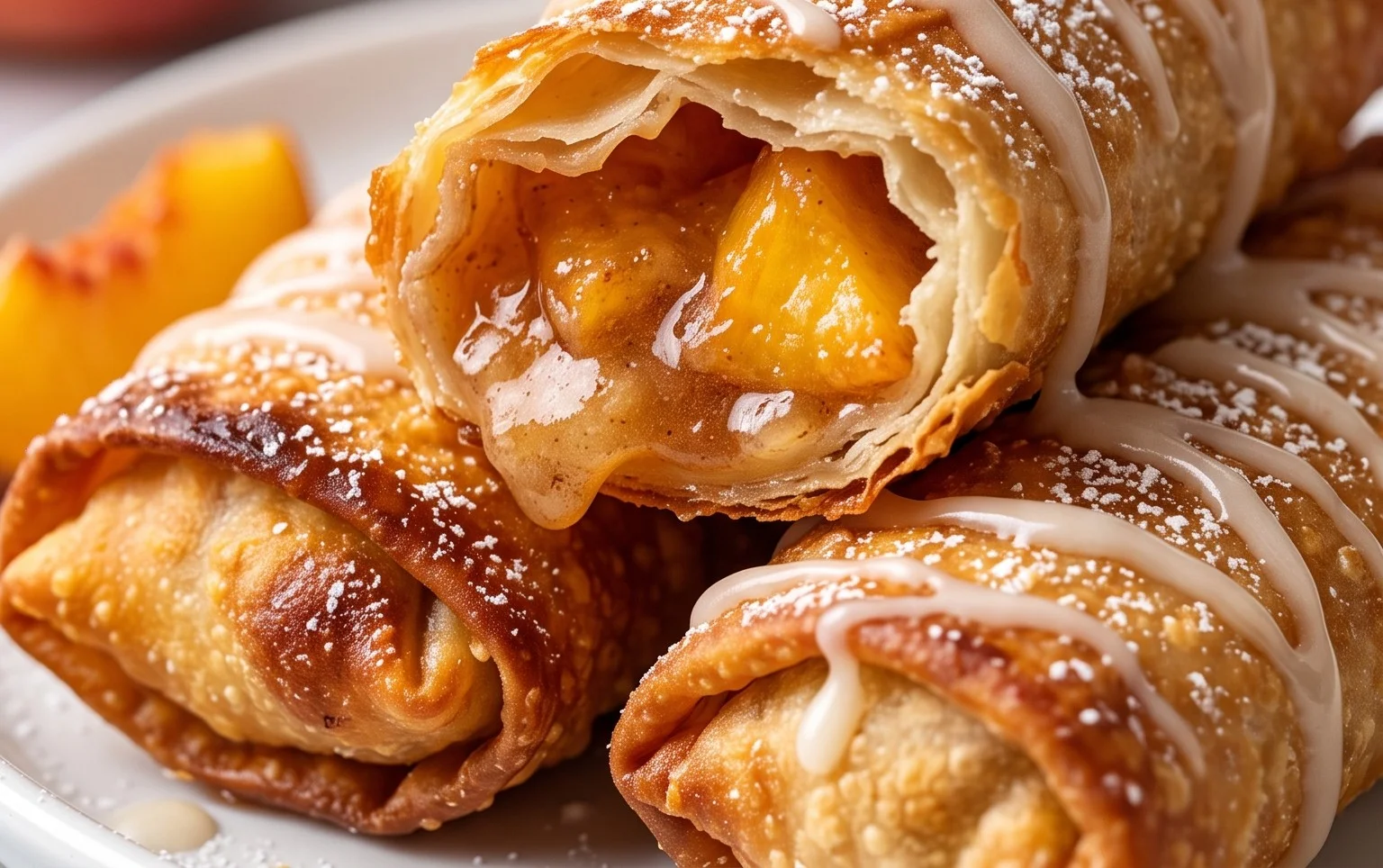 Peach Cobbler Egg Rolls