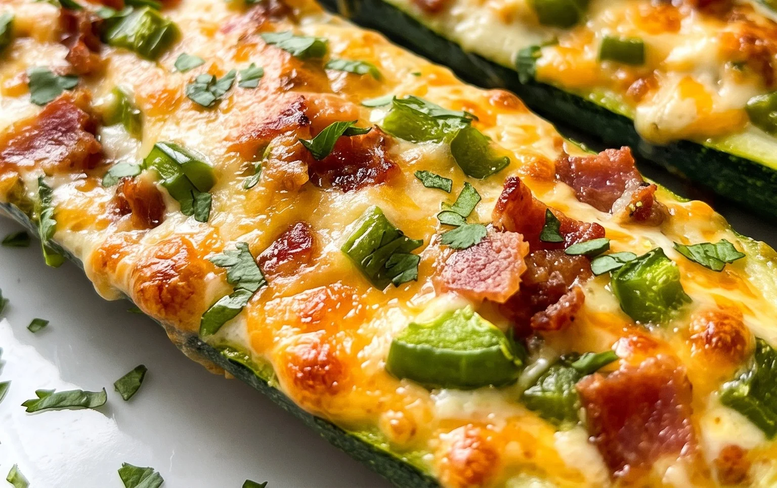Jalapeno Popper Zucchini Boats