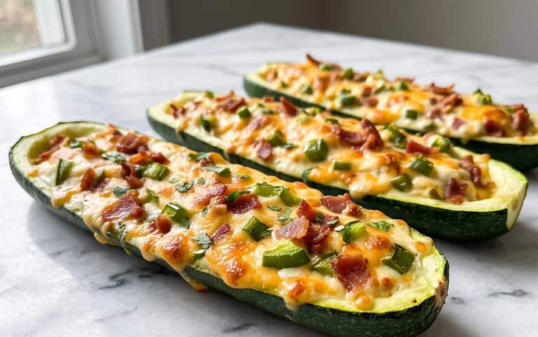 Jalapeno Popper Zucchini Boats