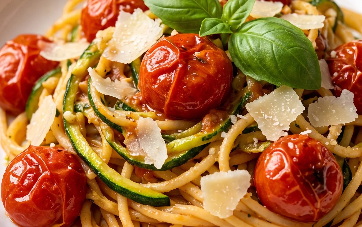 Healthy Tomato Zucchini Pasta