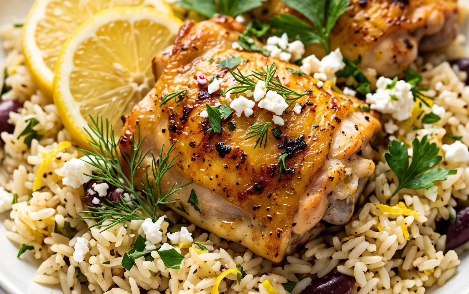 Greek Chicken and Lemon Rice (30 Minutes, One-Pot)