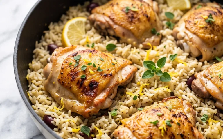 Greek Chicken and Lemon Rice (30 Minutes, One-Pot)