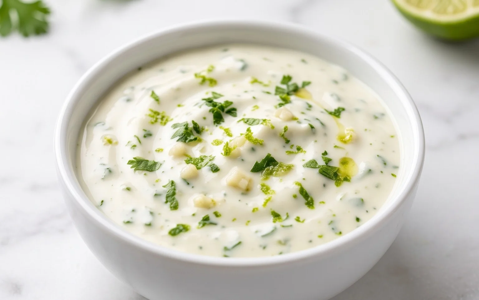 Creamy Garlic Lime Cilantro Sauce