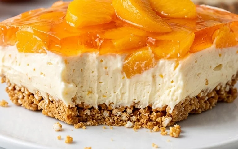 Peach Pretzel Salad Dessert