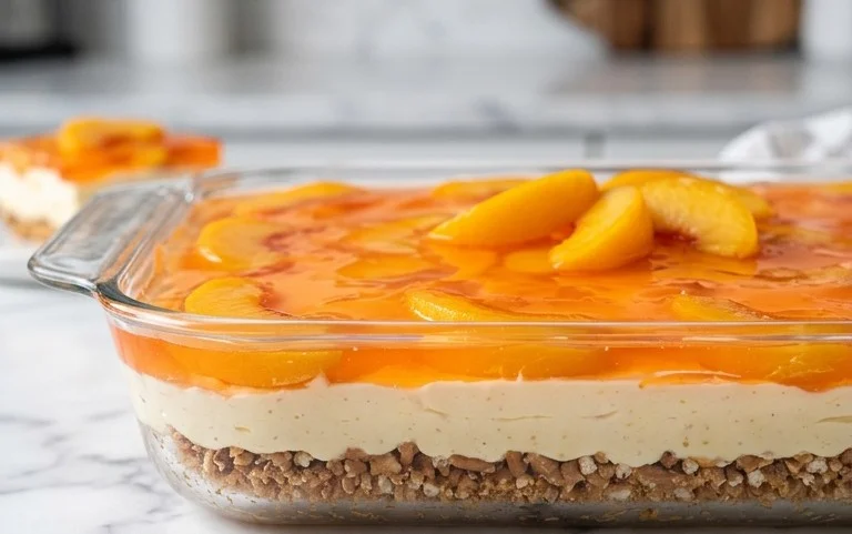 Peach Pretzel Salad Dessert