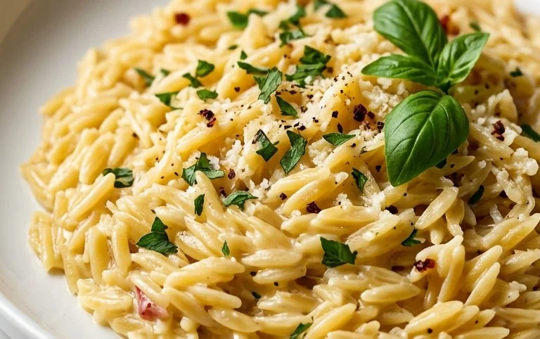 Creamy Garlic Parmesan Orzo
