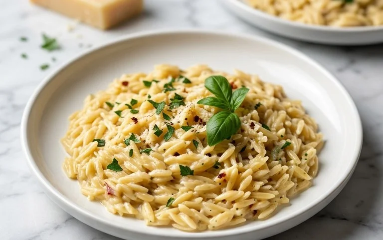 Creamy Garlic Parmesan Orzo