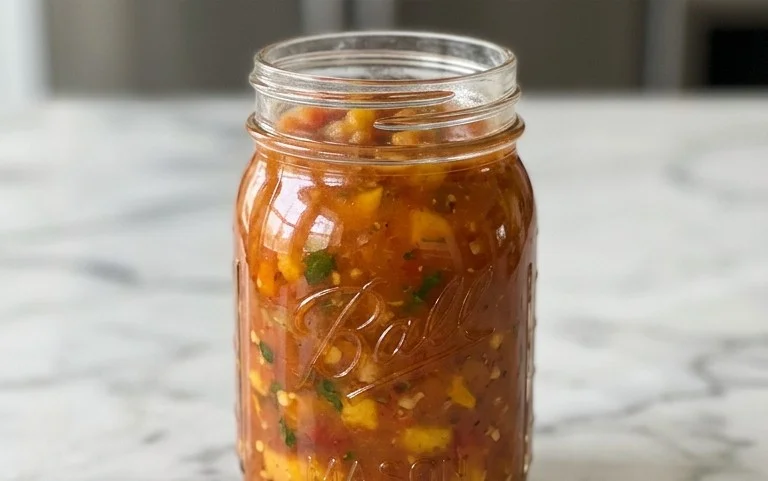 Sweet & Spicy Peach Salsa Canning Recipe