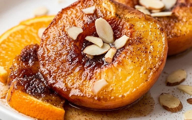 Cinnamon Sugar Baked Peaches