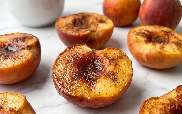 Cinnamon Sugar Baked Peaches