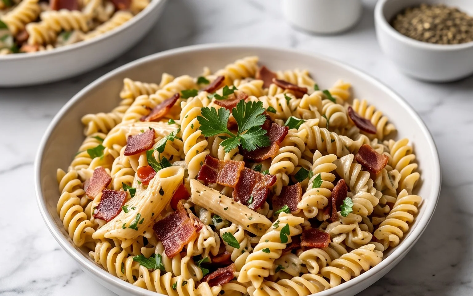 Beef Bacon Ranch Pasta Salad