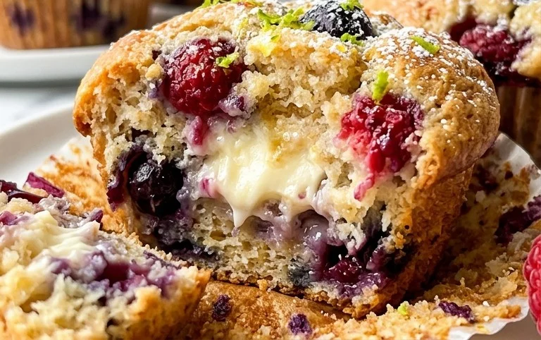 Berry Cream Cheese Muffins