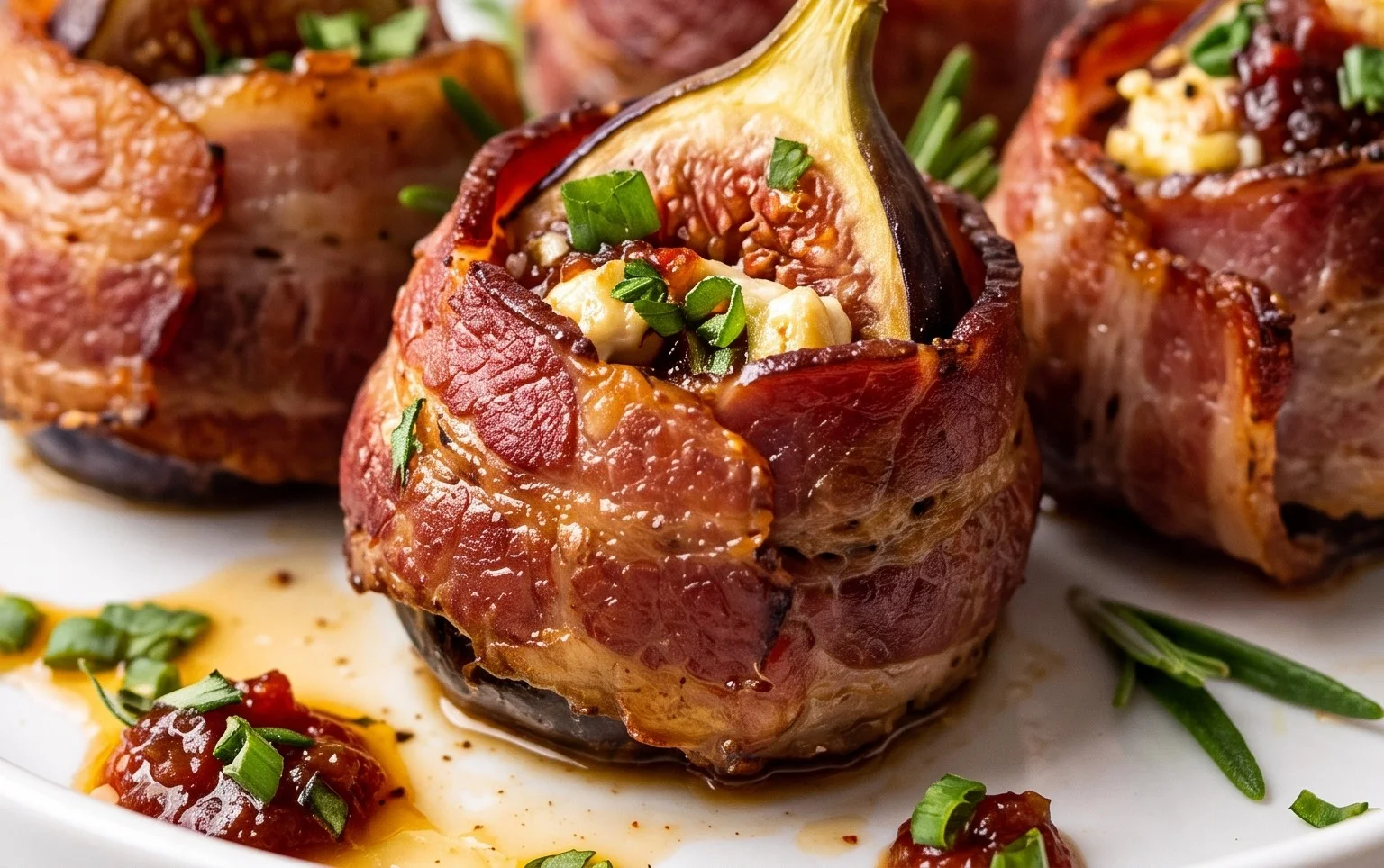 Beef Bacon Wrapped Stuffed Figs