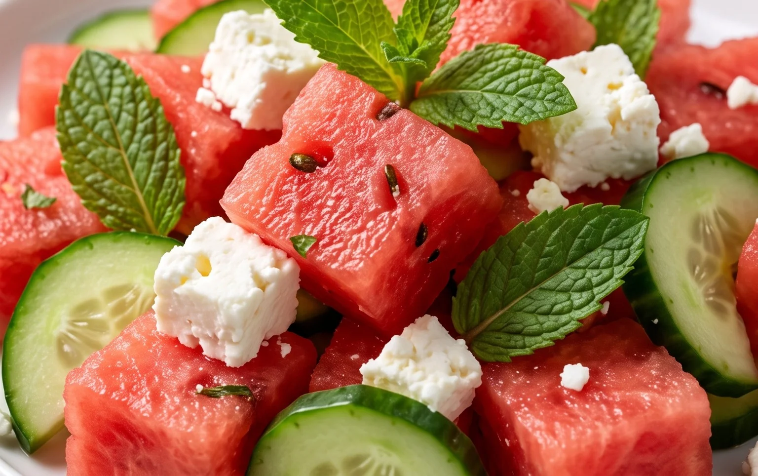 Watermelon Salad with Cucumber and Feta