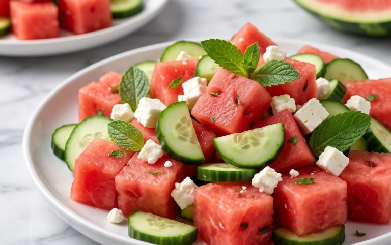 Watermelon Salad with Cucumber and Feta