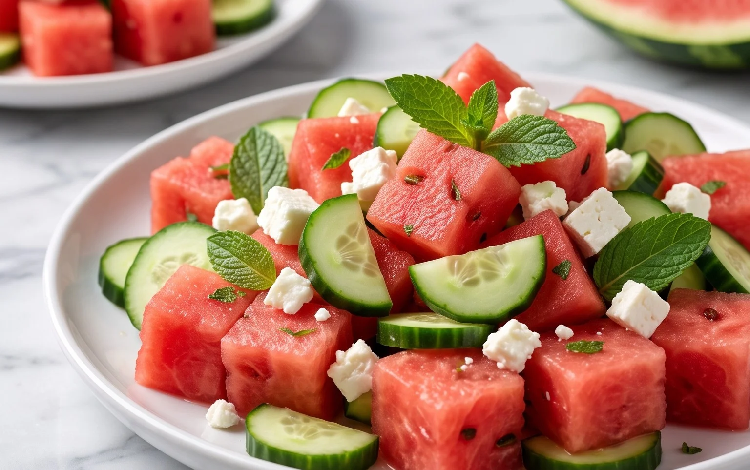 Watermelon Salad with Cucumber and Feta