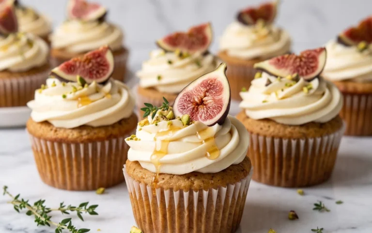 Fig Cupcakes with Honey Cream Cheese Frosting