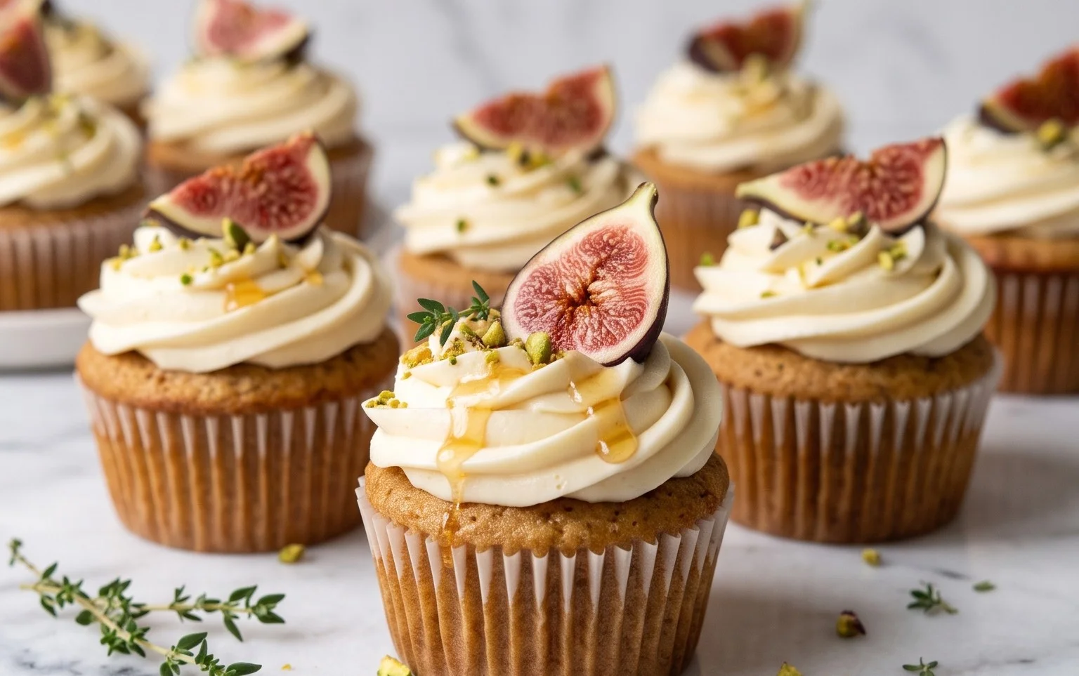 Fig Cupcakes with Honey Cream Cheese Frosting