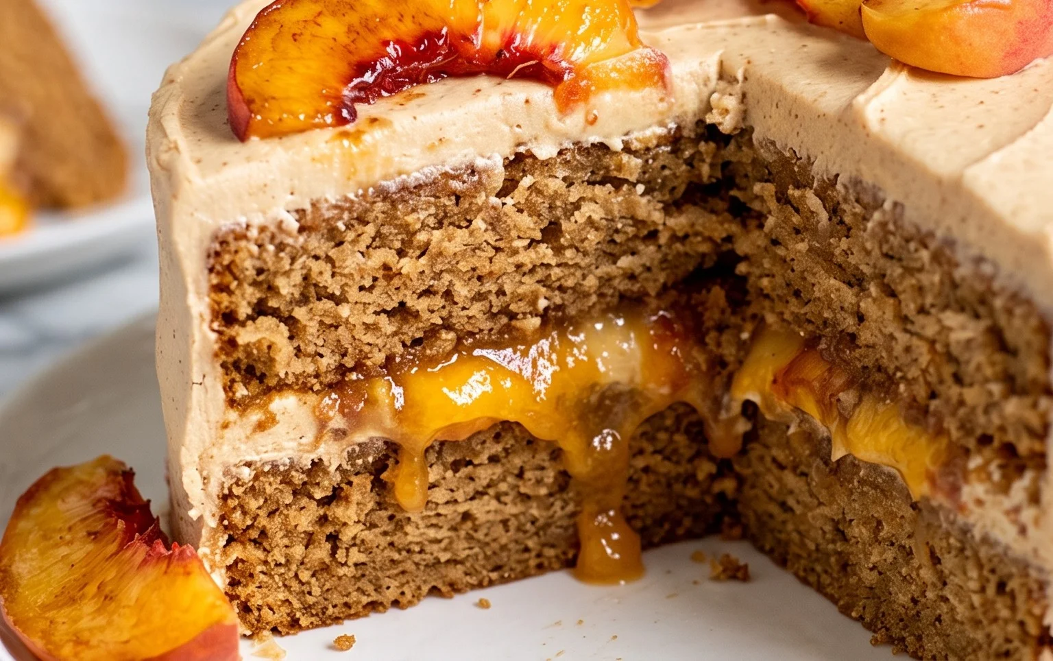 Brown Sugar Layer Cake with Peach Filling
