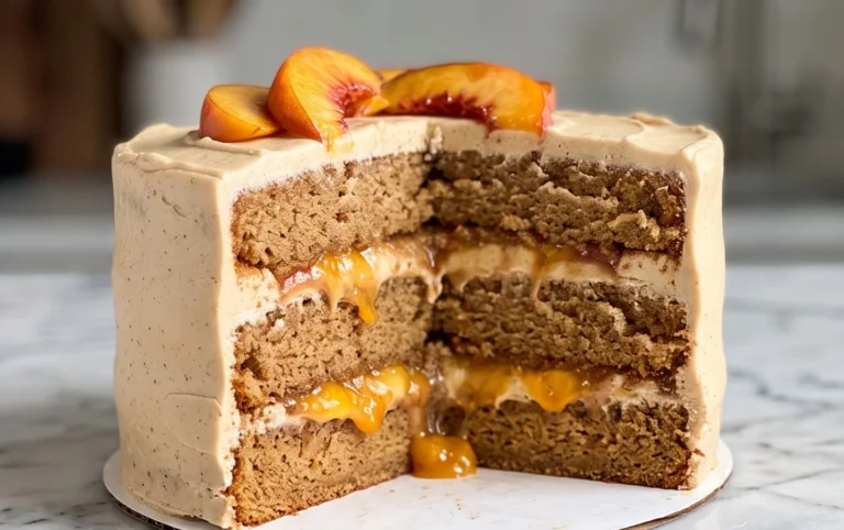 Brown Sugar Layer Cake with Peach Filling