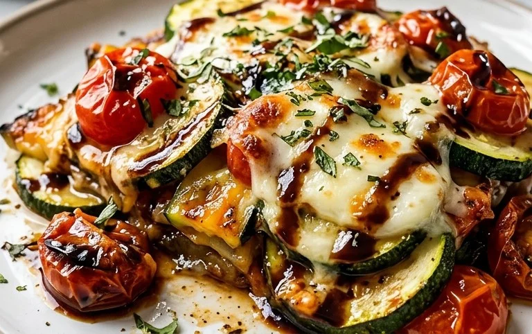 Balsamic Zucchini Tomato Bake