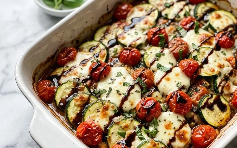 Balsamic Zucchini Tomato Bake
