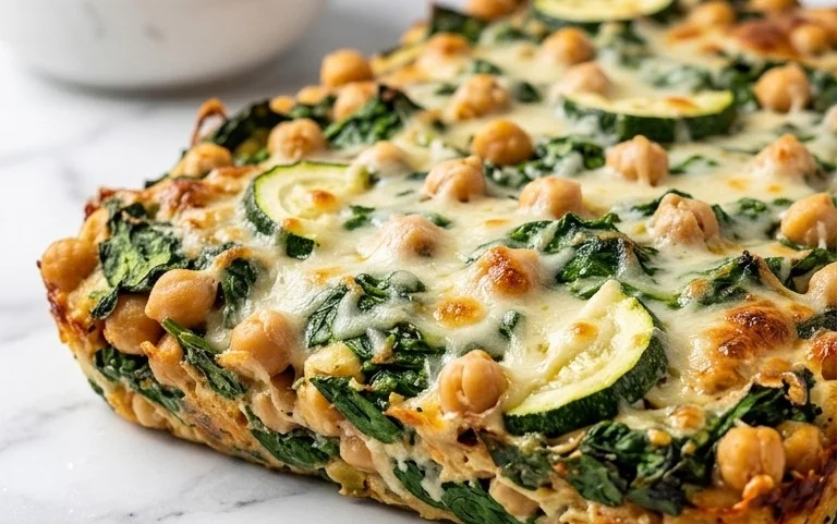 Spinach Zucchini Chickpea Bake